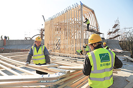 施工團(tuán)隊園博會施工中